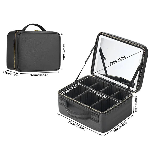 Cosmetic Case With Mirror and Light Led  For Women