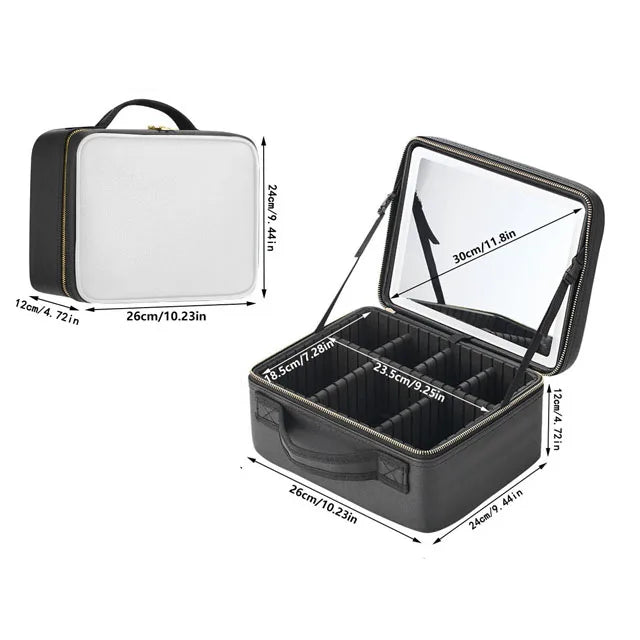 Cosmetic Case With Mirror and Light Led  For Women