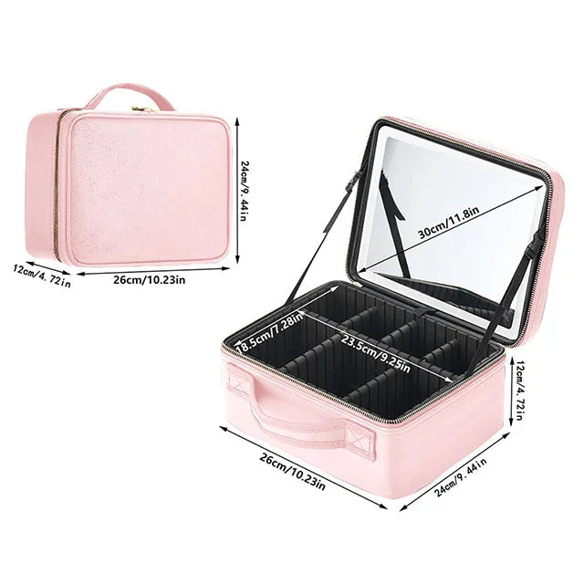 Cosmetic Case With Mirror and Light Led  For Women